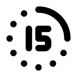 Time Duration 15 Line Icon