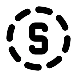 Circle Dashed Letter S Line Icon
