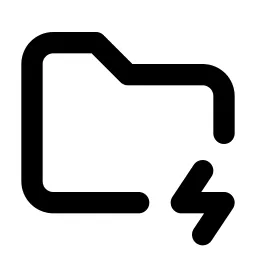Folder Bolt Line Icon