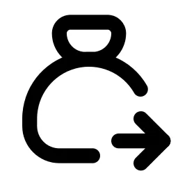 Moneybag Move Line Icon