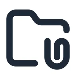 Folder Attachment Line Icon