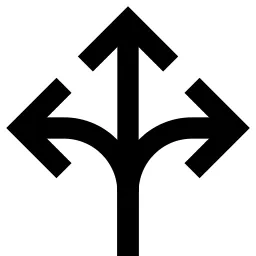 Split Arrow Up Left Right Icon