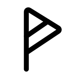 Triangle Flag Two Stripes Icon