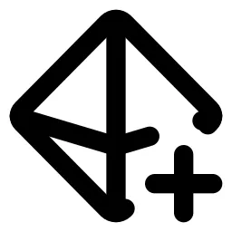 Octahedron Plus Line Icon