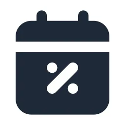 Calender Discount Solid Icon