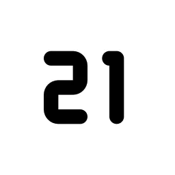 Number 21 Small Line Icon