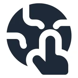 Hand Pointer Earth Solid Icon