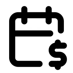 Calendar Dollar Line Icon