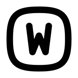 Square Rounded Letter W Line Icon