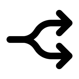 Arrows Split 2 Line Icon
