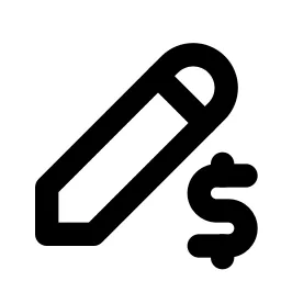 Pencil Dollar Line Icon