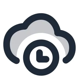 Cloud Clock Duotone Icon