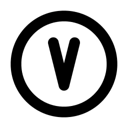 Circle Letter V Line Icon