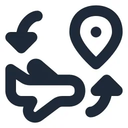Airplane Swap Location Line Icon