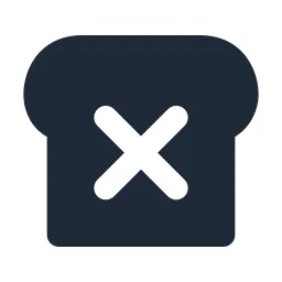 Bread Toast Close Solid Icon