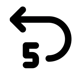 Rewind Backward 5 Line Icon