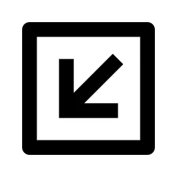 Arrow Left Down Box Line Icon
