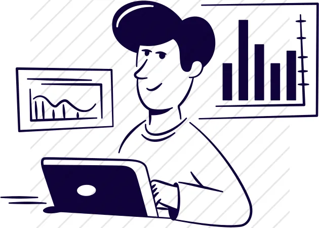 Person with Charts and Graphs
