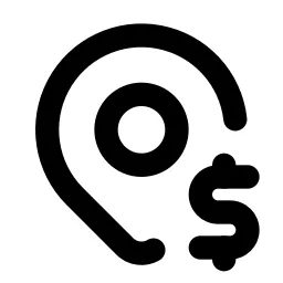 Map Pin Dollar Line Icon