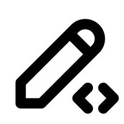 Pencil Code Line Icon