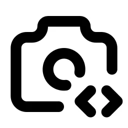 Camera Code Line Icon