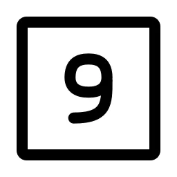 Number 9 Square Icon