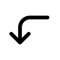Long Arrow Left Down Icon