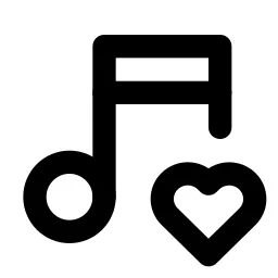 Music Heart Line Icon