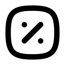 Square Rounded Percentage Line Icon