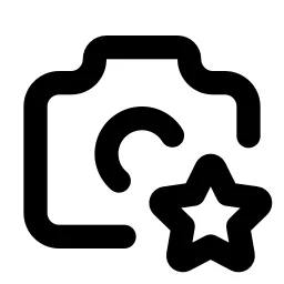 Camera Star Line Icon