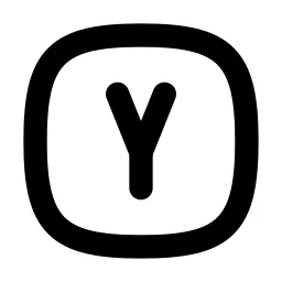 Square Rounded Letter Y Line Icon