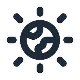 Earth Shine Line Icon