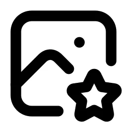 Photo Star Line Icon