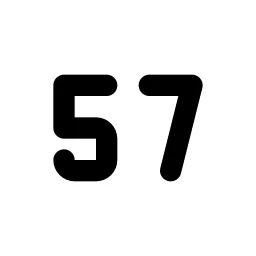 Number 57 Small Line Icon