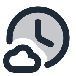 Clock Cloud Duotone Icon
