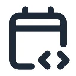 Calendar Code Line Icon