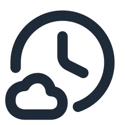 Clock Cloud Line Icon