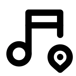 Music Pin Line Icon