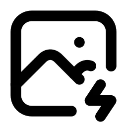 Photo Bolt Line Icon