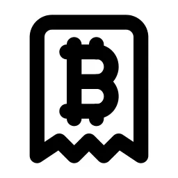 Receipt Bitcoin Line Icon