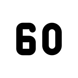 Number 60 Small Line Icon