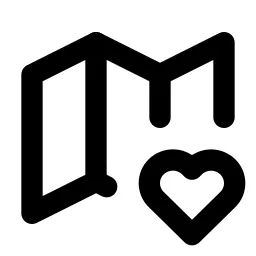 Map Heart Line Icon