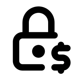 Lock Dollar Line Icon