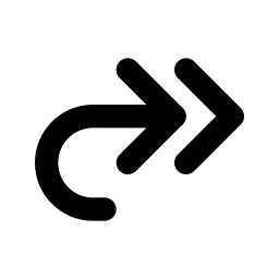 Arrow Forward Up Double Line Icon