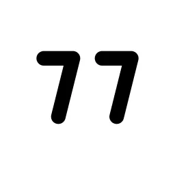 Number 77 Small Line Icon
