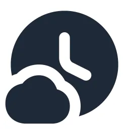 Clock Cloud Solid Icon