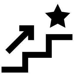 Arrow Up Stairs Star Icon