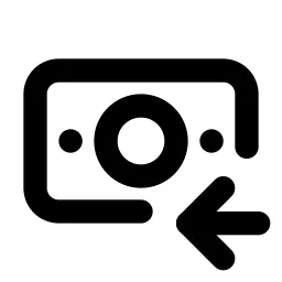 Cash Banknote Move Back Line Icon