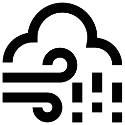 Strong Wind Rain Cloud Icon