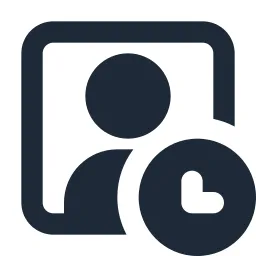 User Box Clock Solid Icon